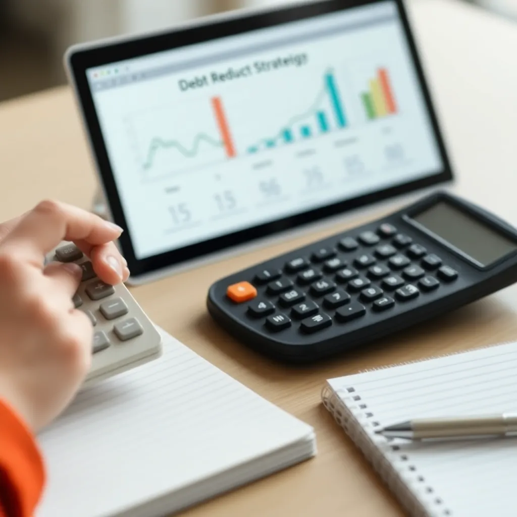 Person analysiert Schuldenabbau-Strategien