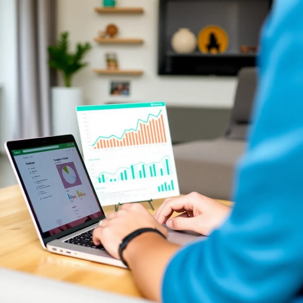 Person mit Laptop beim Online-Budgetierungskurs