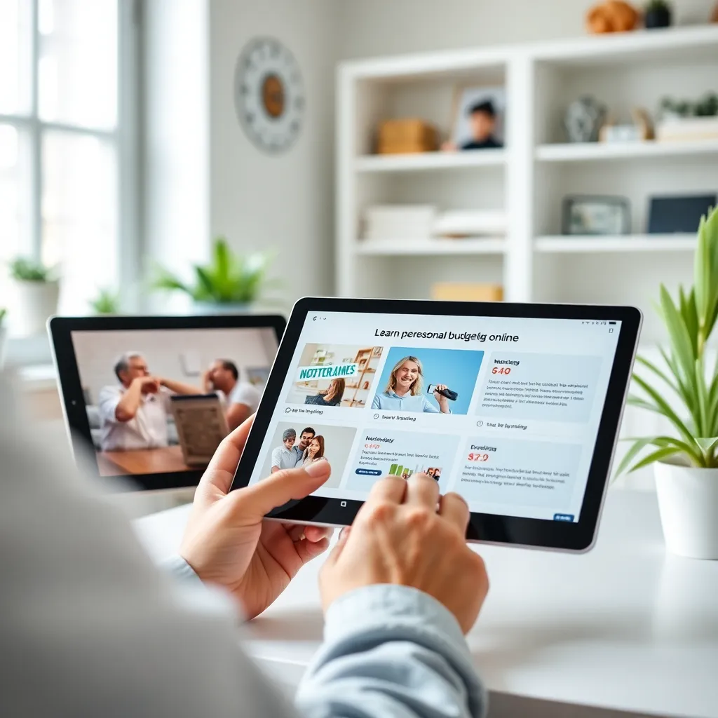 Person, die verschiedene Finanzkurse auf einem Tablet betrachtet